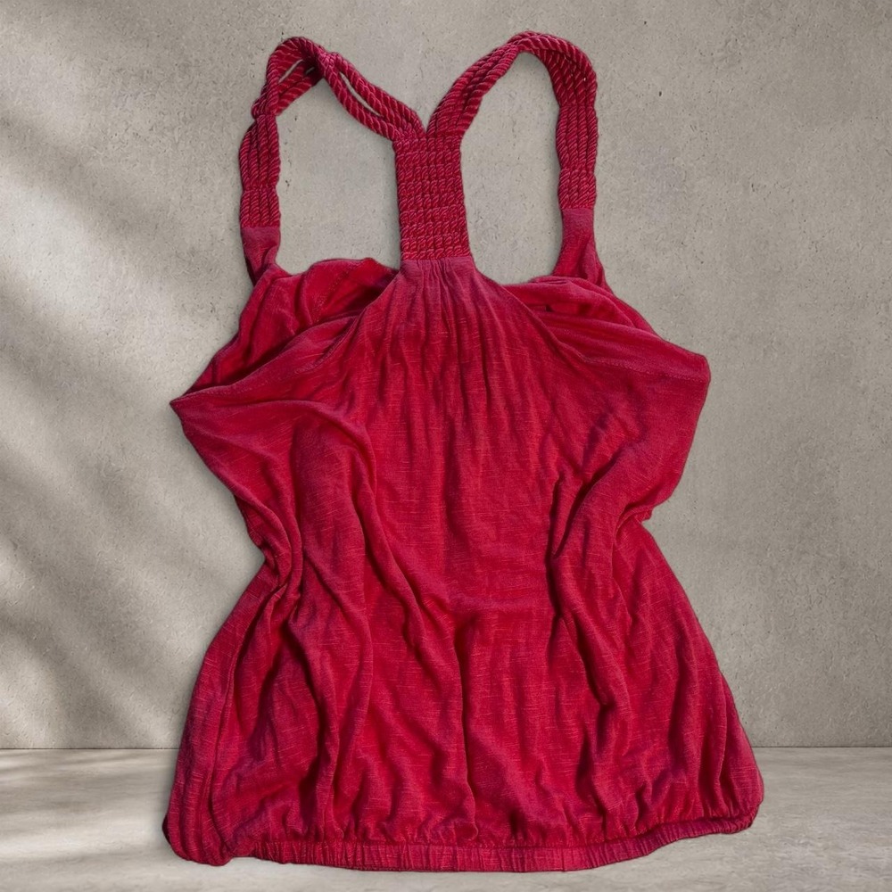Y2K One Clothing red halter top with braided straps - Picture 2 of 5